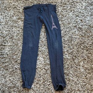 Wildfox Navy Joggers with Eiffel Tower Design